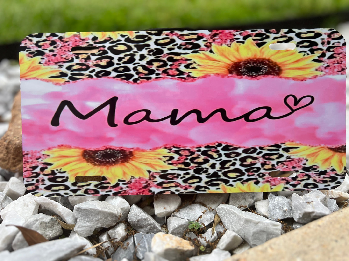 Vanity License Plates 6x12 Mamma and Sunflowers