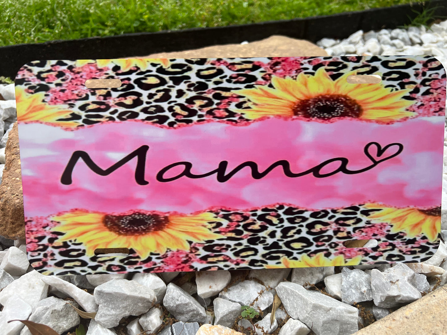 Vanity License Plates 6x12 Mamma and Sunflowers