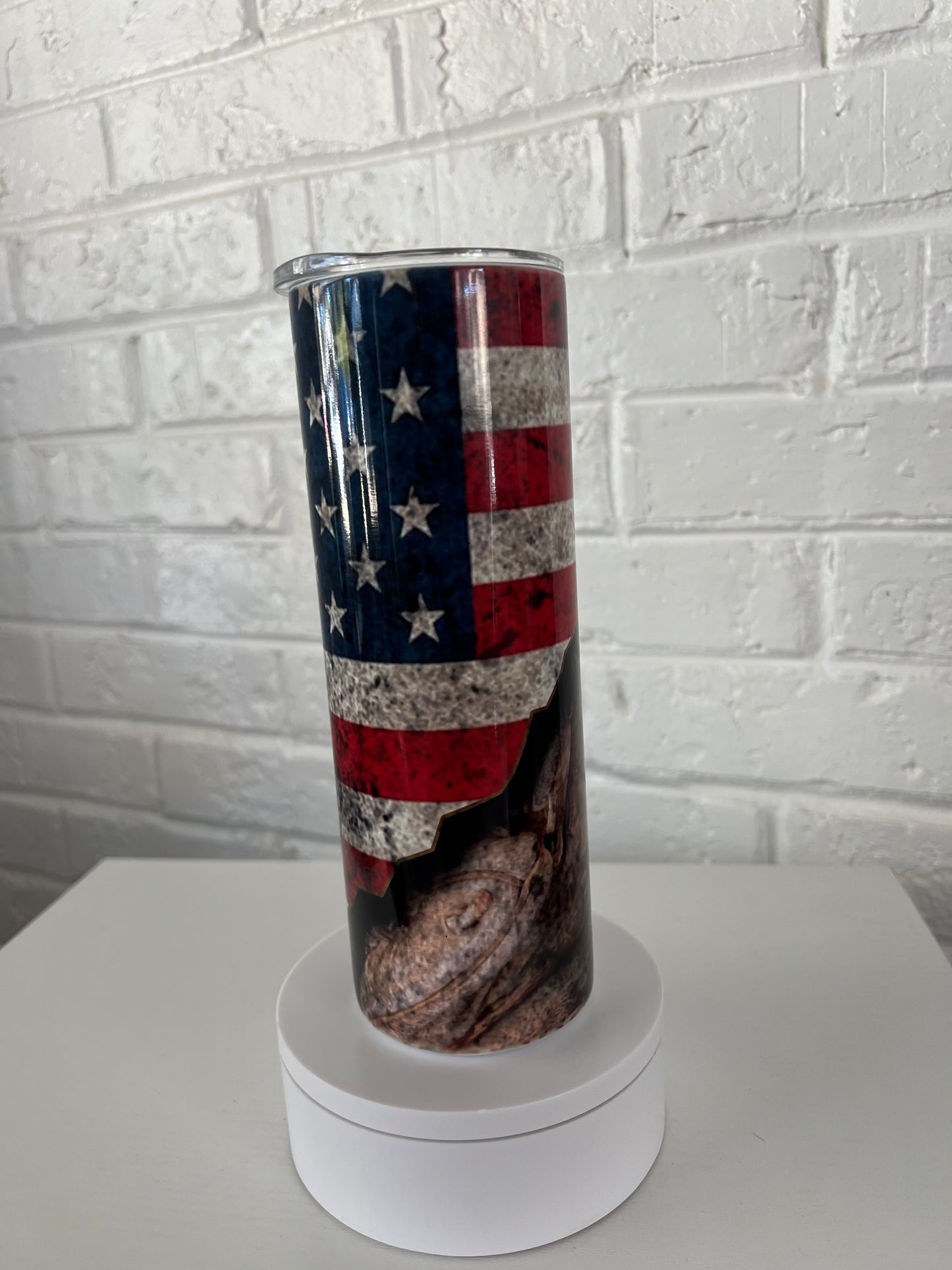 20 oz Insulated Tumbler American Flag and Baseball